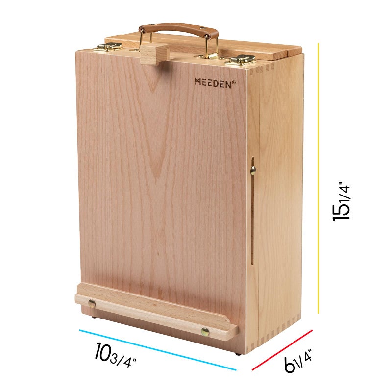 MEEDEN Large Tabletop Easel Sketchbox, Adjustable Solid Beech Wood Desktop Easel Box, Travel Easel for Artists, Table Top easels for Painting, Wooden Art Storage Box for Artist, Adults & Beginners - Image 2